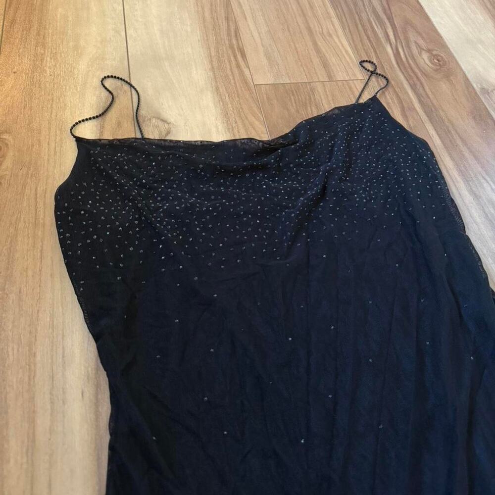 VINTAGE Y2K Guess Collection Black Slim Fitting Mini Dress Rhinestone Size M